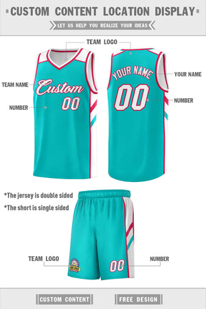 Ensembles classiques Aqua personnalisés blanc-rouge, maillot de basket-ball uniforme de sport