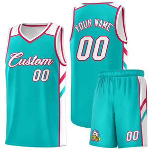 Ensembles classiques Aqua personnalisés blanc-rouge, maillot de basket-ball uniforme de sport