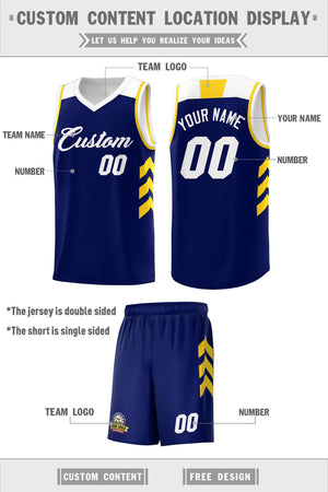 Custom Navy White Classic Sets Sports Uniform Basketball Jersey