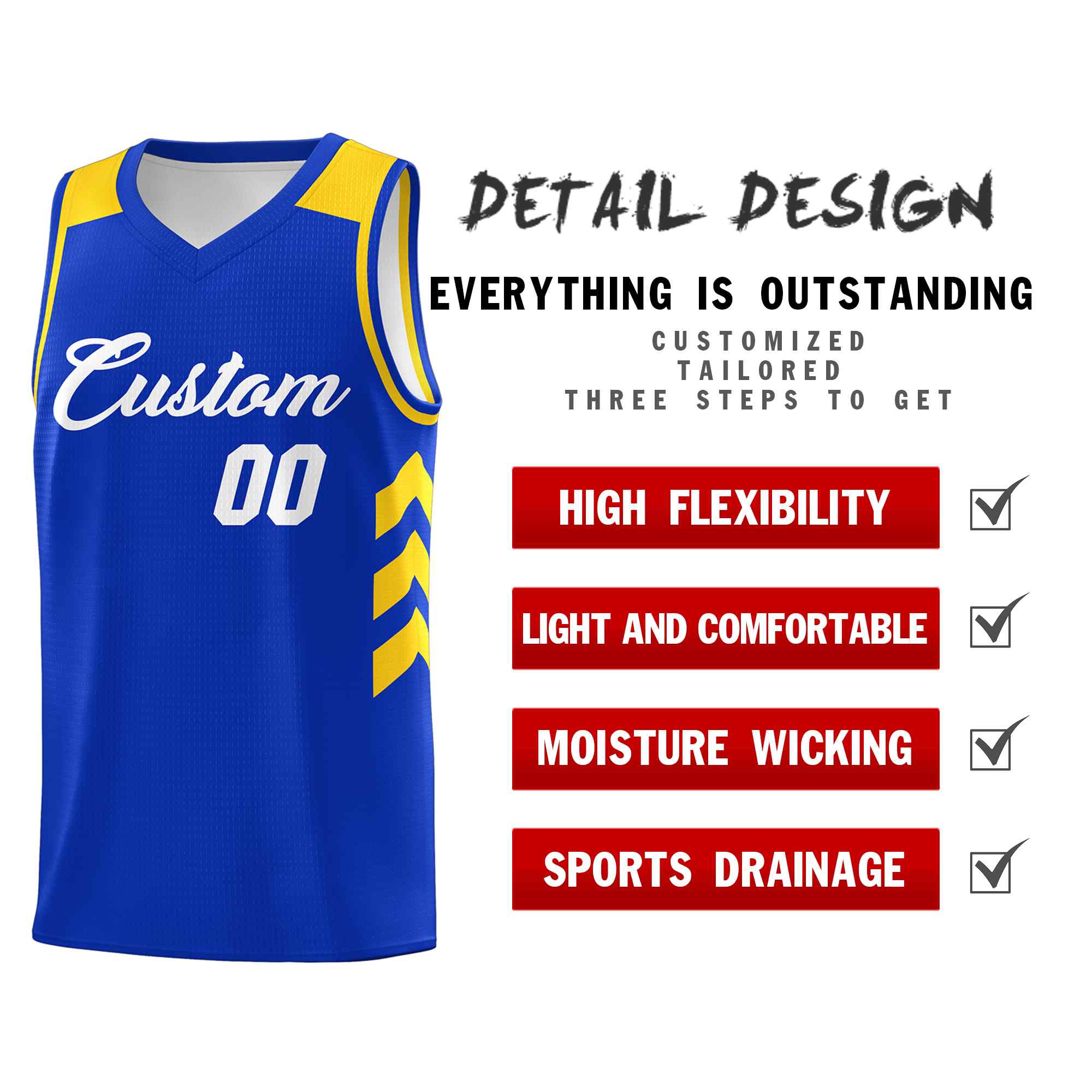 Custom Royal White Classic Sets Sports Uniform Basketball Jersey