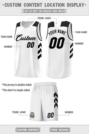 Custom White Black Classic Sets Sports Uniform Basketball Jersey