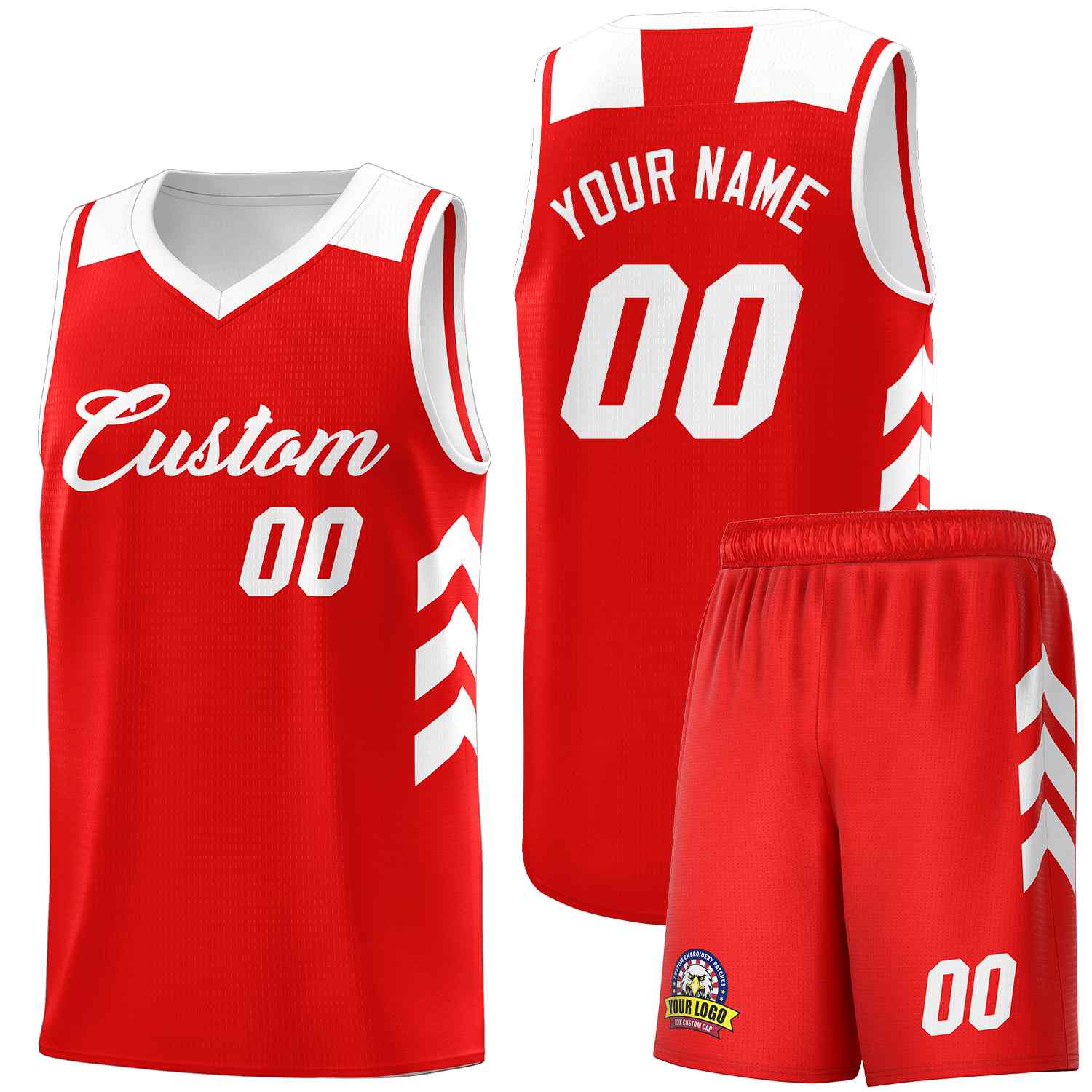 Ensembles classiques rouges et blancs personnalisés, maillot de basket-ball uniforme de sport