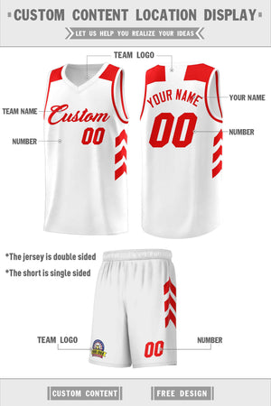 Custom White Red Classic Sets Sports Uniform Basketball Jersey
