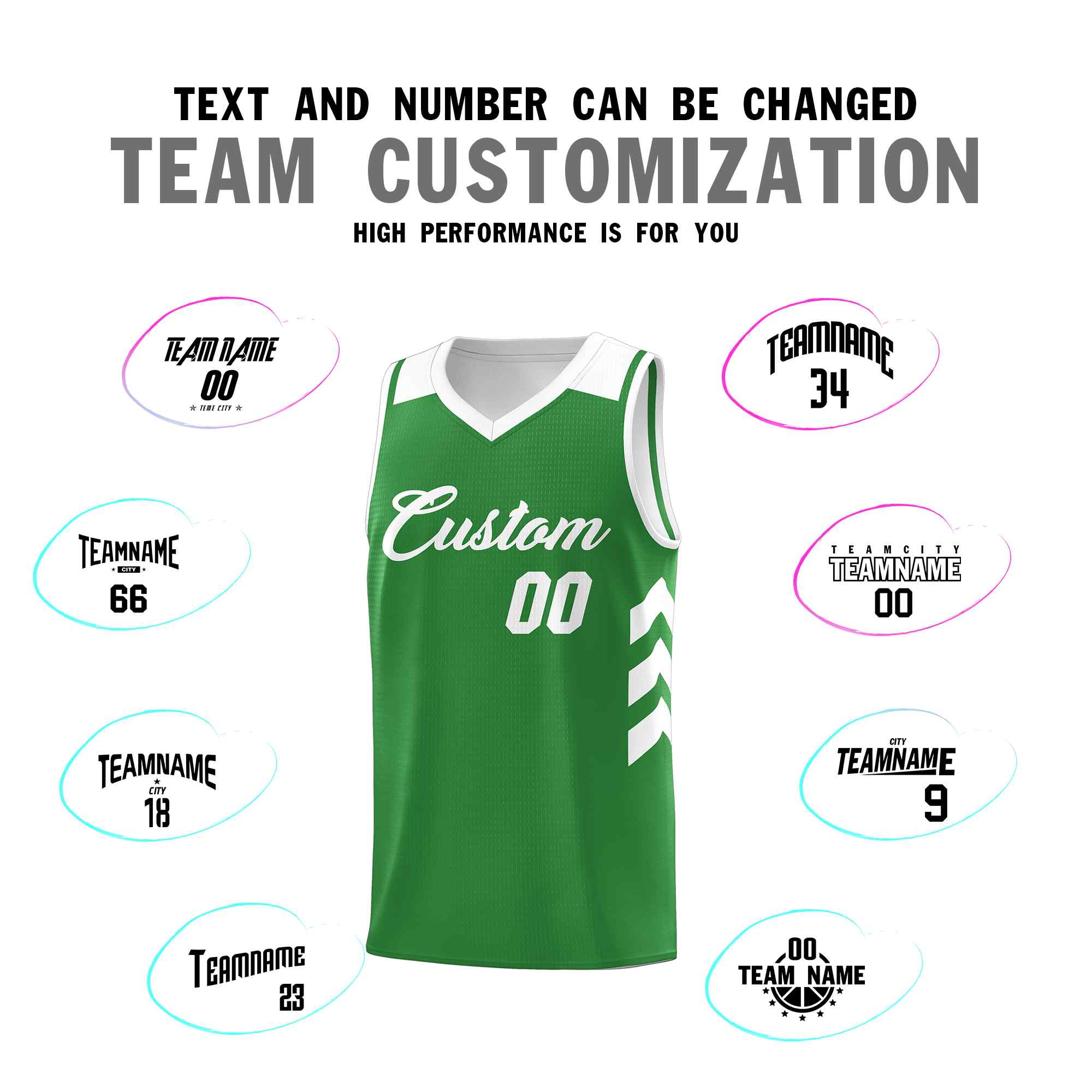 Custom Green White Classic Sets Sports Uniform Basketball Jersey