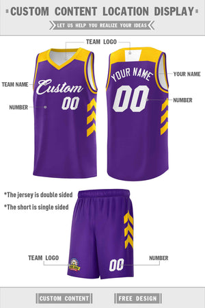 Ensembles classiques violets et blancs personnalisés, maillot de basket-ball uniforme de sport