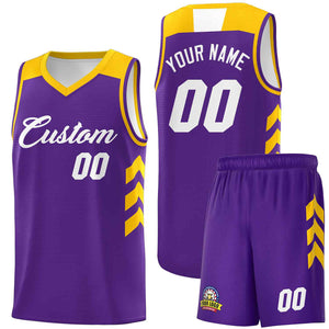 Ensembles classiques violets et blancs personnalisés, maillot de basket-ball uniforme de sport