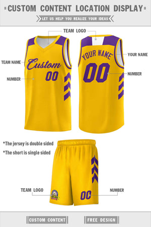 Le classique violet jaune personnalisé définit le maillot de basket-ball uniforme de sport