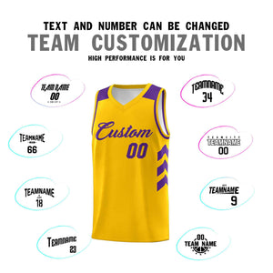 Le classique violet jaune personnalisé définit le maillot de basket-ball uniforme de sport