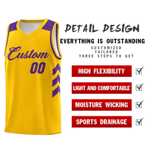 Le classique violet jaune personnalisé définit le maillot de basket-ball uniforme de sport