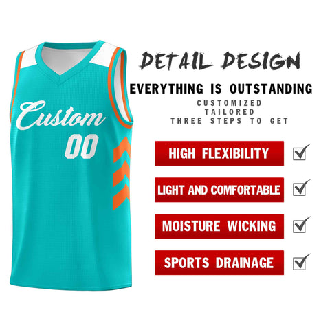 Custom Aqua White Classic Sets Sports Uniform Basketball Jersey