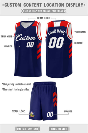 Custom Navy White Classic Sets Sports Uniform Basketball Jersey