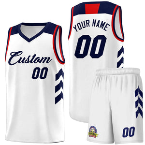 Custom White Navy Classic Sets Sports Uniform Basketball Jersey