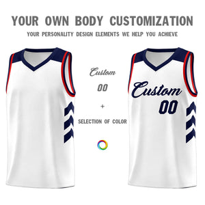 Custom White Navy Classic Sets Sports Uniform Basketball Jersey