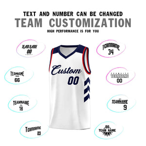 Custom White Navy Classic Sets Sports Uniform Basketball Jersey