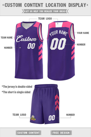 Ensembles classiques violets et blancs personnalisés, maillot de basket-ball uniforme de sport