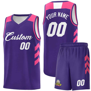 Ensembles classiques violets et blancs personnalisés, maillot de basket-ball uniforme de sport