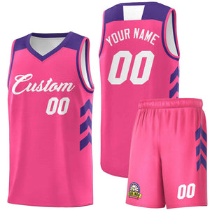 Custom Pink White Classic Sets Sports Uniform Basketball Jersey