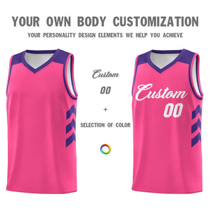 Custom Pink White Classic Sets Sports Uniform Basketball Jersey