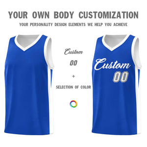 Custom Royal White Classic Sets Sports Uniform Basketball Jersey