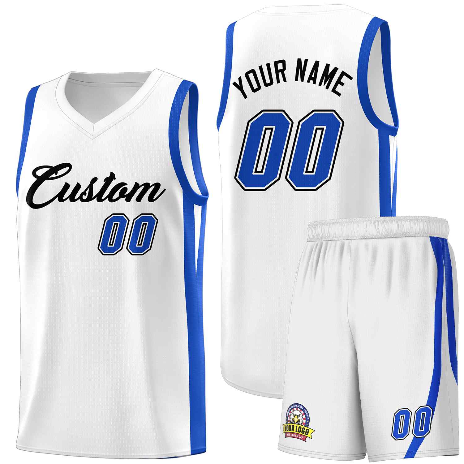 Ensembles classiques noirs et blancs personnalisés, maillot de basket-ball uniforme de sport