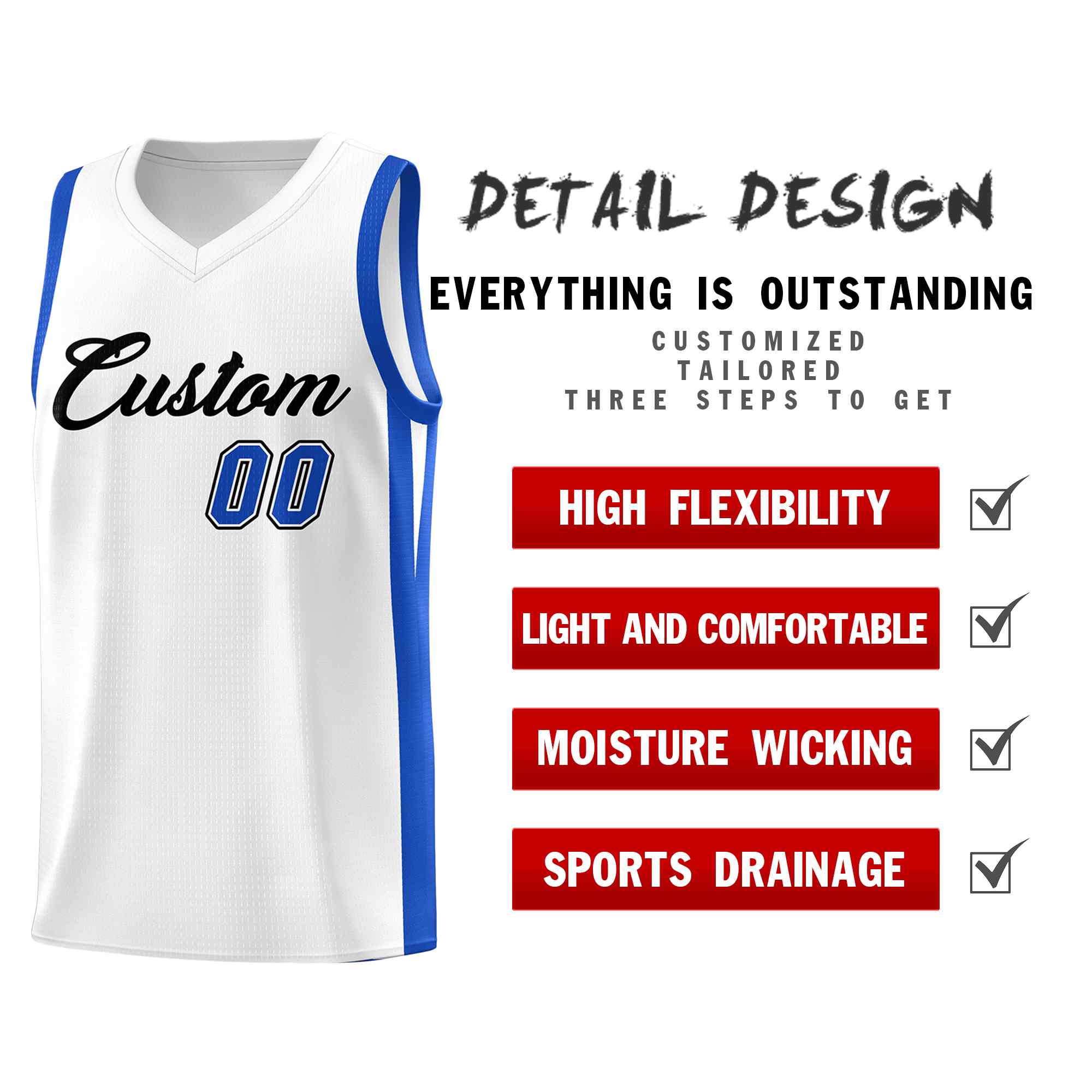 Custom White Black Classic Sets Sports Uniform Basketball Jersey