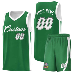 Le classique blanc vert personnalisé définit le maillot de basket-ball uniforme de sport