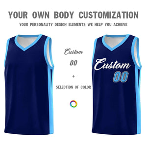 Custom Navy White Classic Sets Sports Uniform Basketball Jersey