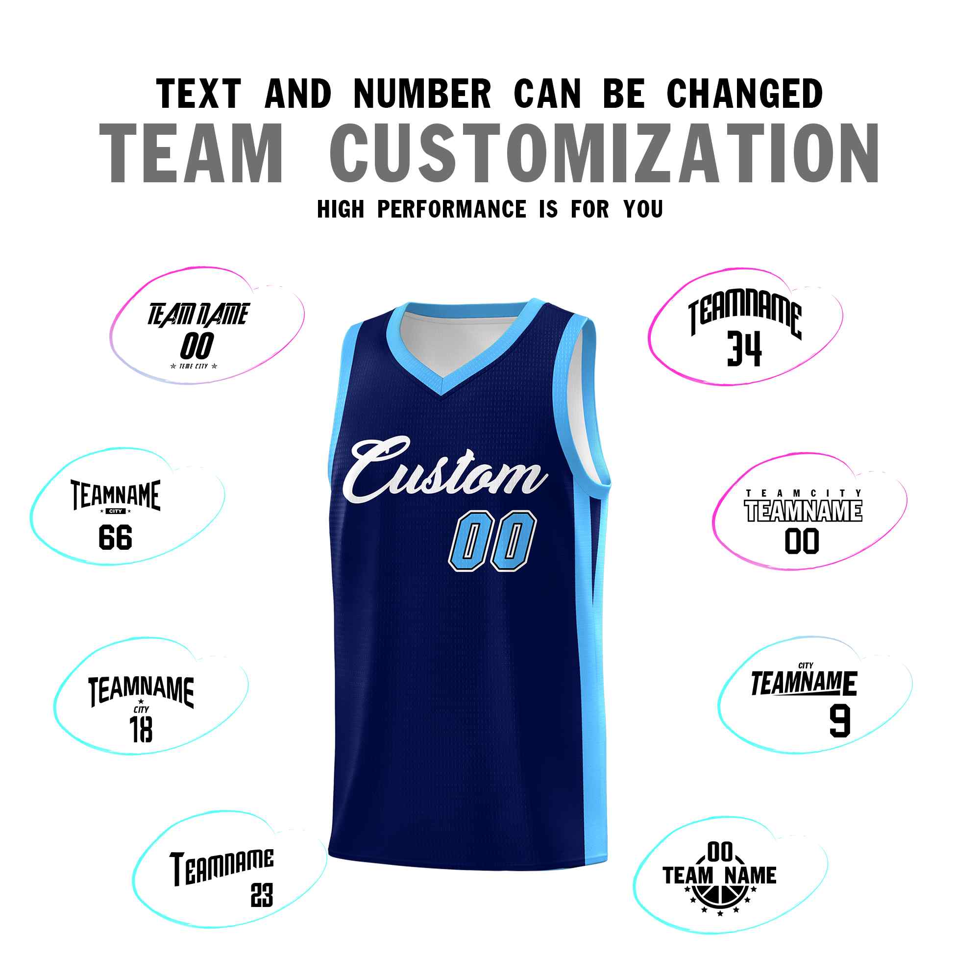 Custom Navy White Classic Sets Sports Uniform Basketball Jersey