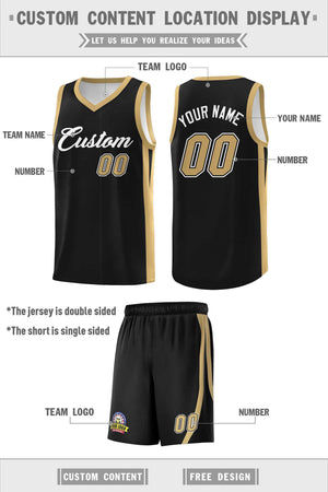 Ensembles classiques noirs et blancs personnalisés, maillot de basket-ball uniforme de sport