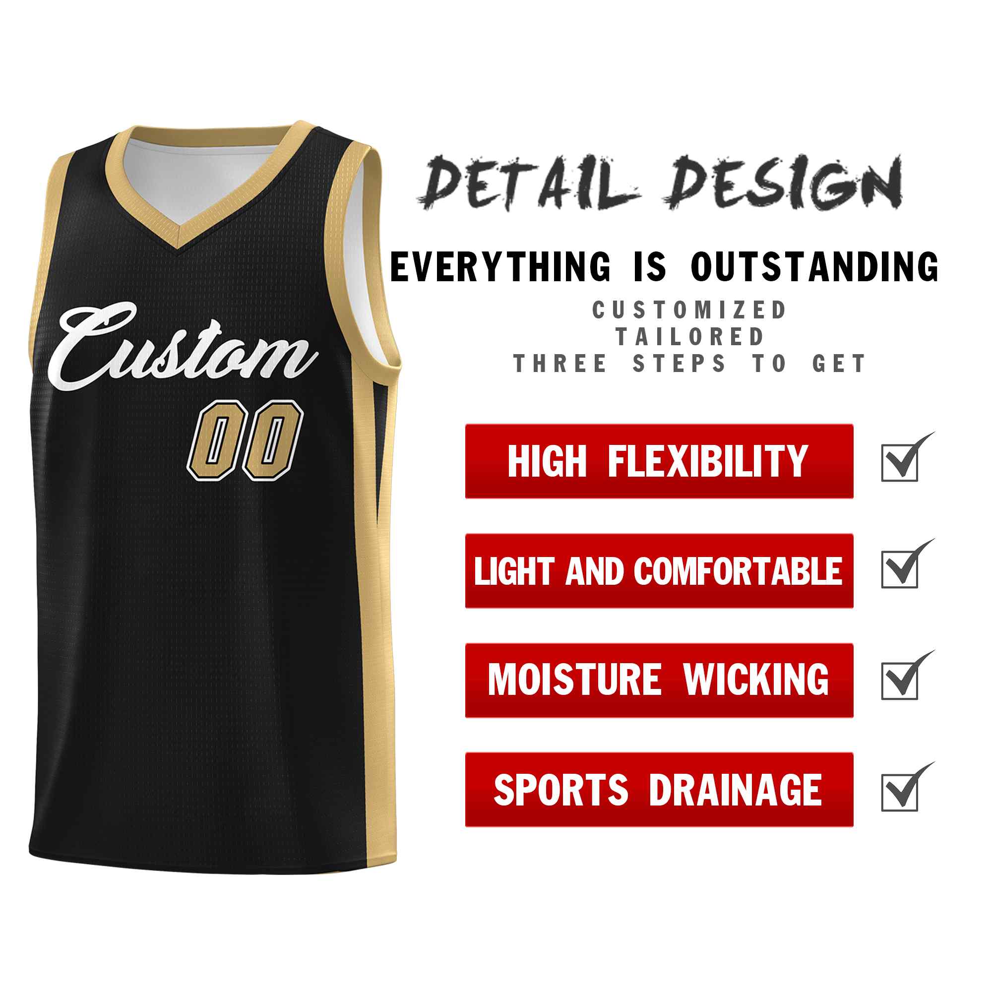 Custom Black White Classic Sets Sports Uniform Basketball Jersey