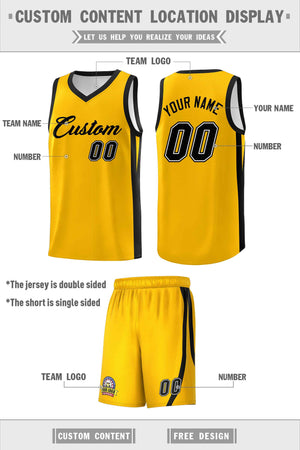 Custom Yellow Black Classic Sets Sports Uniform Basketball Jersey