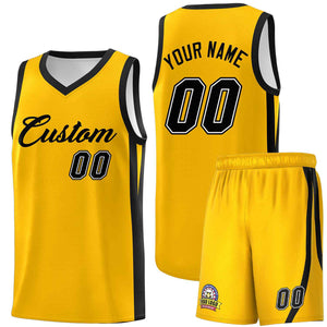 Custom Yellow Black Classic Sets Sports Uniform Basketball Jersey