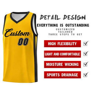 Custom Yellow Black Classic Sets Sports Uniform Basketball Jersey