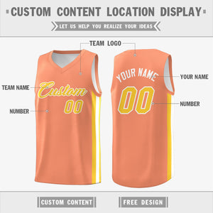 Custom Orange Yellow Classic Tops Men/Boy Athletic Basketball Jersey