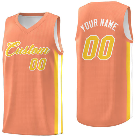Custom Orange Yellow Classic Tops Men/Boy Athletic Basketball Jersey