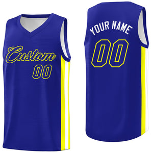 Maillot de basket-ball athlétique pour hommes/garçon, haut classique jaune Royal personnalisé