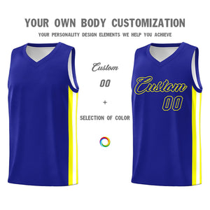 Maillot de basket-ball athlétique pour hommes/garçon, haut classique jaune Royal personnalisé