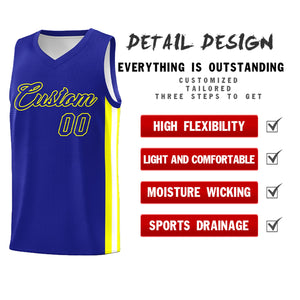 Maillot de basket-ball athlétique pour hommes/garçon, haut classique jaune Royal personnalisé