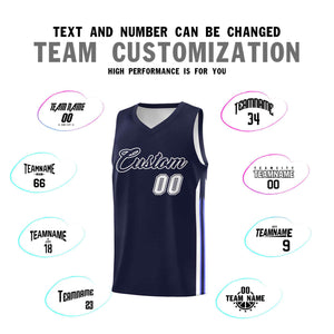 Custom Navy White Classic Sets Sports Uniform Basketball Jersey