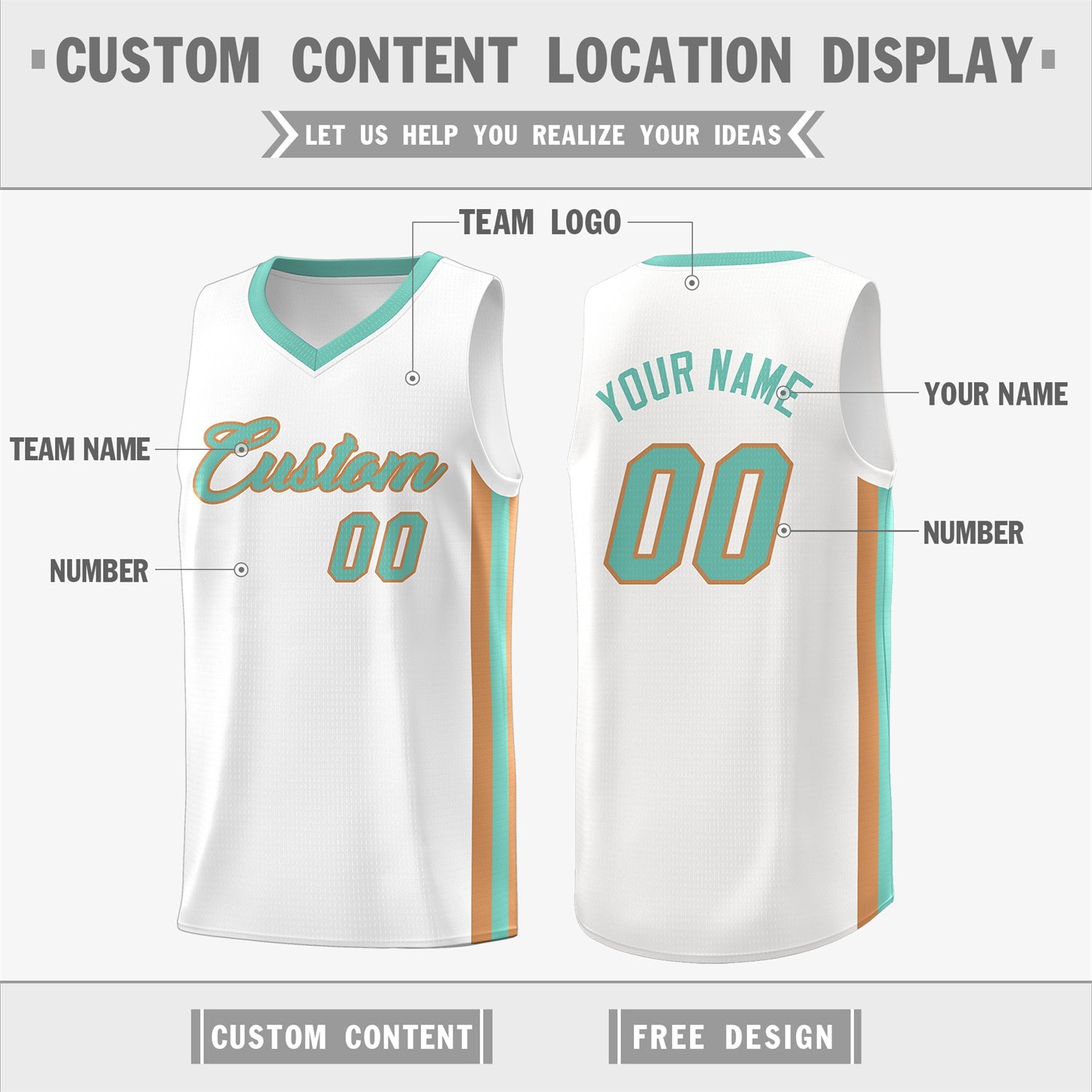 Custom White Light Green Classic Tops Men/Boy Athletic Basketball Jersey