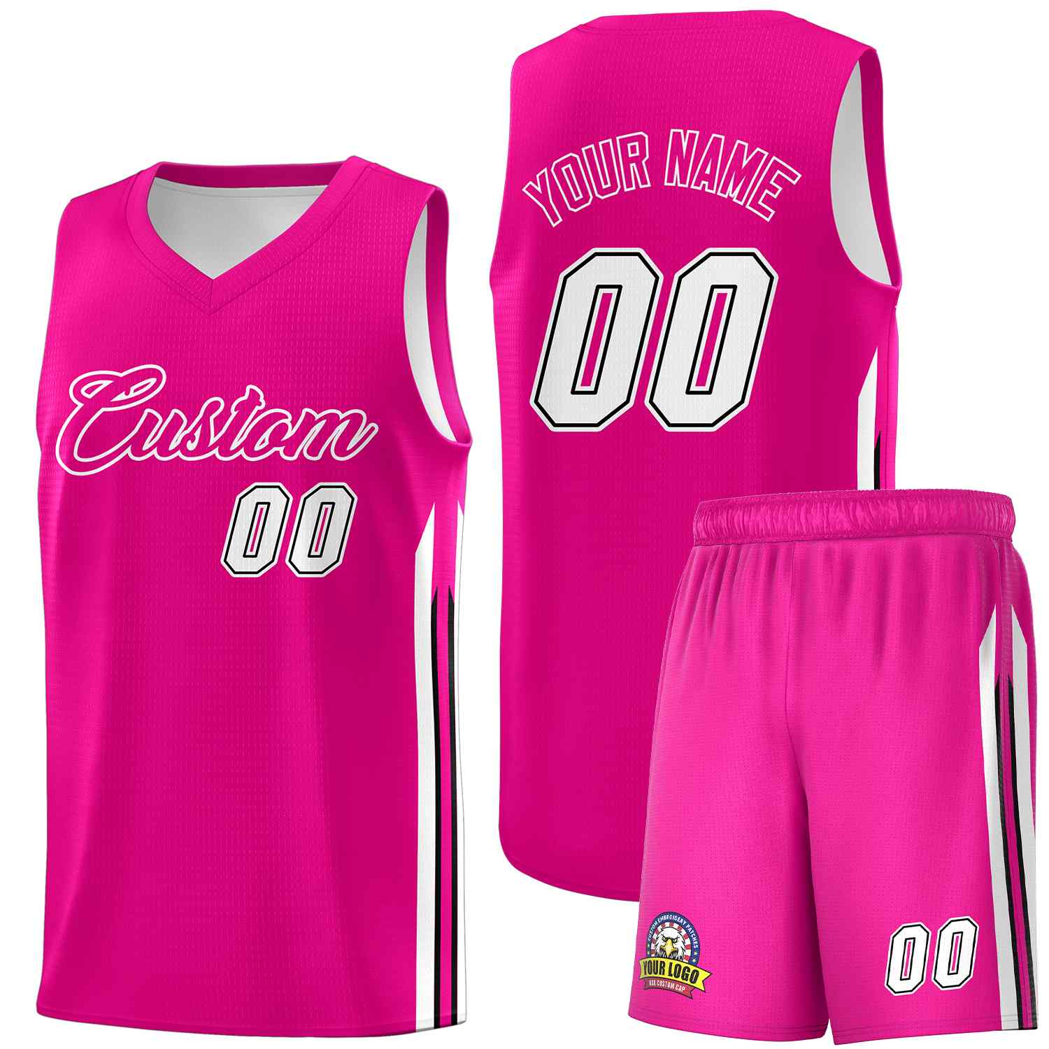 Le classique blanc rose personnalisé définit le maillot de basket-ball uniforme de sport