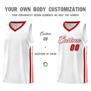 Custom White Red Classic Sets Sports Uniform Basketball Jersey