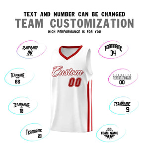 Custom White Red Classic Sets Sports Uniform Basketball Jersey