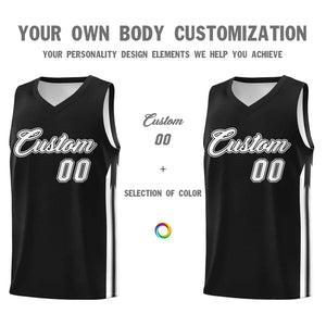 Custom Black White-Black Classic Sets Sports Uniform Basketball Jersey