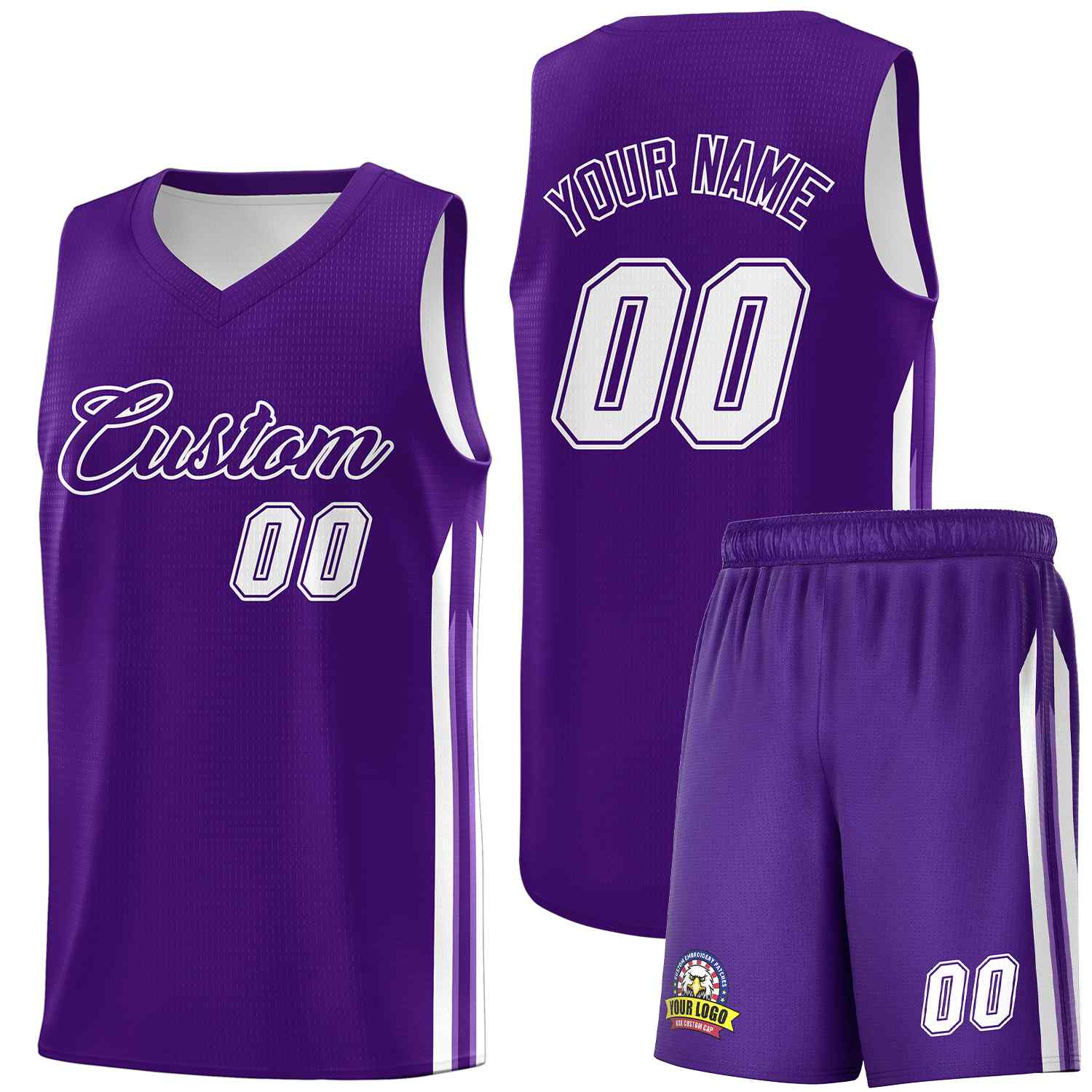 Ensembles classiques violets et blancs personnalisés, maillot de basket-ball uniforme de sport