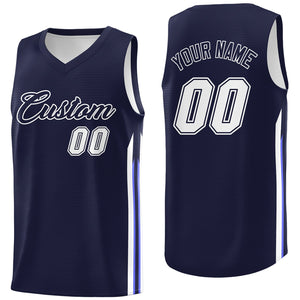 Custom Navy White Classic Tops Fashion Sportwear Basketball Jersey