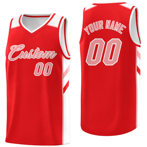 Custom Red White Pink Classic Tops Fashion Sportwear Basketball Jersey