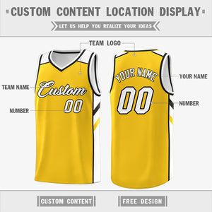 Custom Yellow White Classic Tops Men/Boy Athletic Basketball Jersey