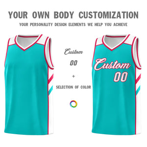 Custom Light Blue White Classic Tops Men/Boy Athletic Basketball Jersey