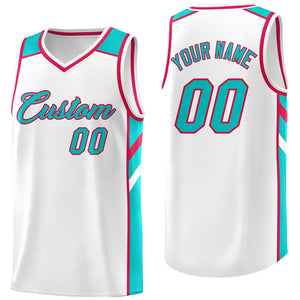 Custom White Light Green Classic Tops Men/Boy Athletic Basketball Jersey